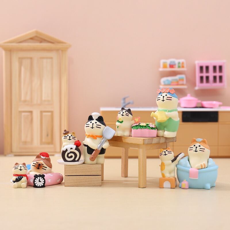 Trendy New Meow Stickers Blind Box Healing Toy Figurine Kitten Home Decoration Practical Gift for Best Friend
