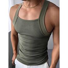 E 36860 Solid Color Sleeves Slim Vest ��ɫ���䱳��