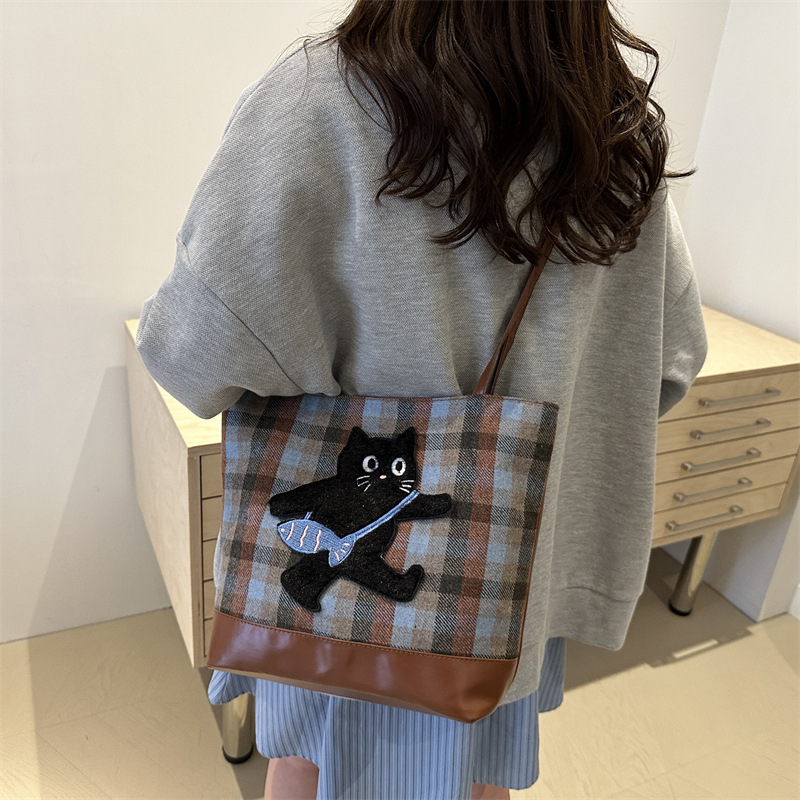 Otoño e invierno bolsas de mochila a cuadros para mujeres 2024 nueva moda coreana bolsas de gran capacidad casuales