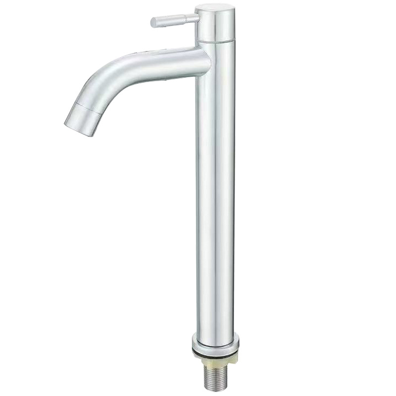 Grifo de lavabo de acero inoxidable 304, un solo orificio, agua fría y caliente, aumento, lavabo, lavabo, lavabo, lavabo, válvula de agua fría única