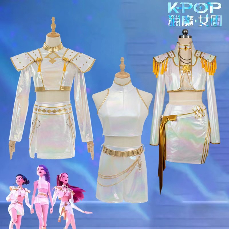 KPOP Demon Hunter Girl Group Cosplay Costume Laser Gradient Stage Outfit Full Set Dimensional Anime Cosplay Stage Performance Outfit