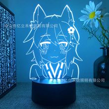 跨境3D小夜灯狐仙小姐系列USB触摸七彩遥控LED新奇特创意床头礼品