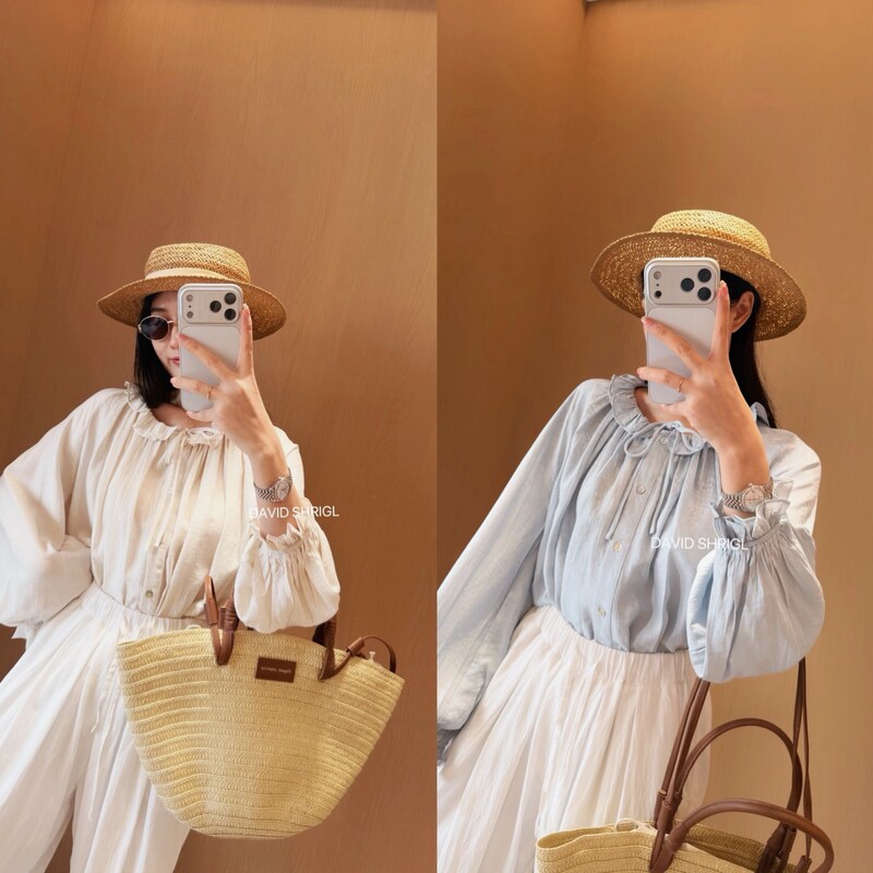Bh7193 Spring New Style Women's Korean-Style Relaxed and Slimming Linen Shirt with Fish Line and Ruffled Edges Bh7193 Spring New Style Women's Korean-Style Relaxed and Slimming Linen Shirt with Fish Line and Ruffled Edges