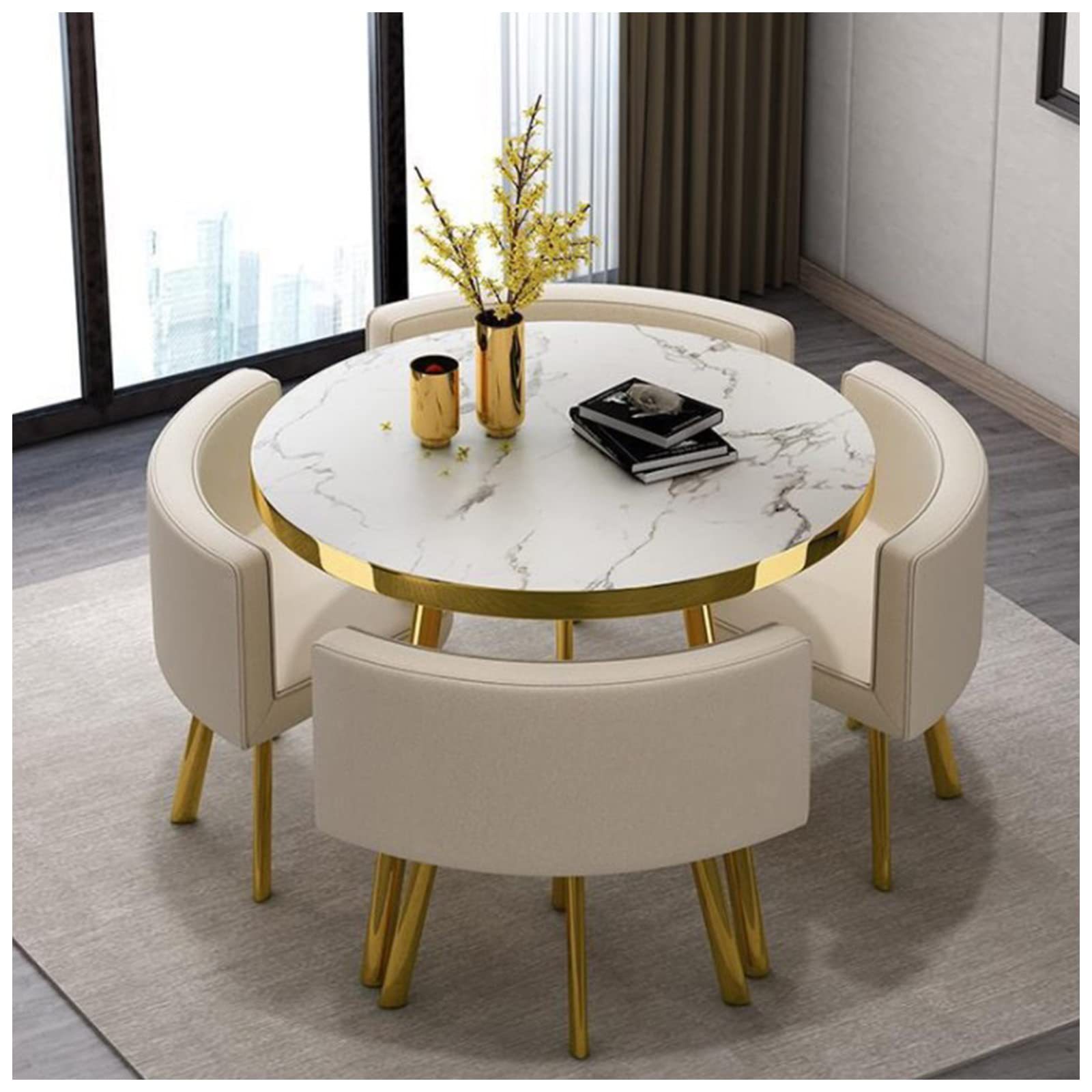 Luxury Dining Table suit Living Room Dining Table suit Light Luxury Soft Bag Table and Chair Customized Comfortable Advanced Sense Dining Table and Chair Customized