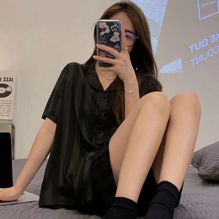 W226 # 자카드 대형 블랙 더블 쇼트