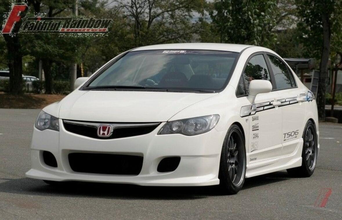 Suitable for Honda Civic Fd2 Type R Resin Fiber Front Bumper, Rear Bumper, Side Skirt Modification Full Set of Large Surround