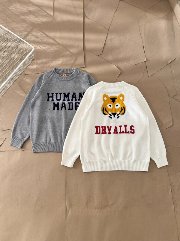 Foreign Trade Cross-Border Hum Tiger Head Jacquard Knitwear Sweater Versatile Lazy Retro Casual Vintage Style Couple Style