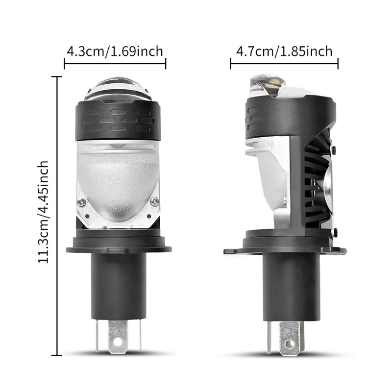Farol LED automotriz H4 lente de doble luz de lejos y cerca integrado enchufe directo ojo de pez lámpara de automóvil motocicleta lámpara universal