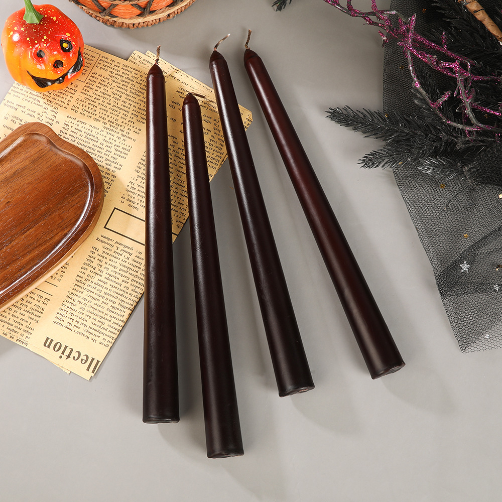 Halloween exterior negro interior rojo sangrando vela al por mayor lágrima de cera atmósfera festiva decoración larga vela transfronteriza