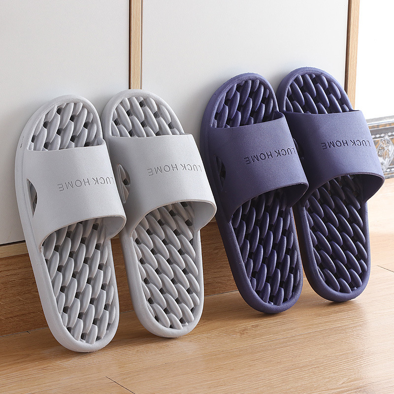 Slippers Women's Bathroom Leakage Non-slip Bath Indoor Four Seasons Household Men's Slippers Home Plastic Couple Hotel Slippers