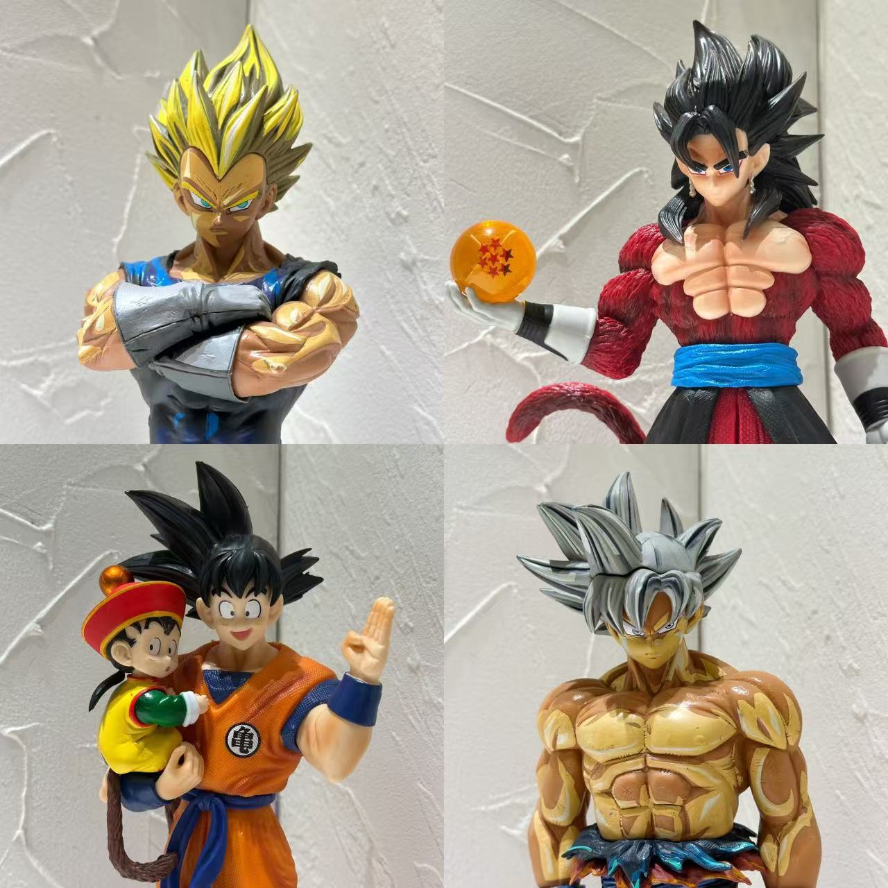 30cm súper Saiyan Goku Vegeta cómic color, Goku abraza a padre e hijo, super cuatro manos al por mayor