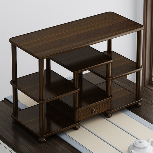 Tabletop small antique cabinet solid wood multi-purpose cabinet tea set stand Chinese-style tea table storage shelf decorative piece