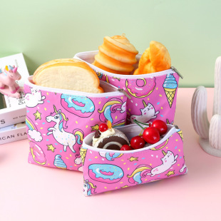 Cross-border new snack bag bread bag three-piece set spot cartoon lunch bag sandwich insulated lunch bag