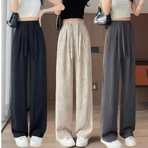 Women's Summer 2025 High-Waisted Sheer Leggings with a Relaxed and Slouchy Vibe, Loose and Flowy with a Tidal Effect