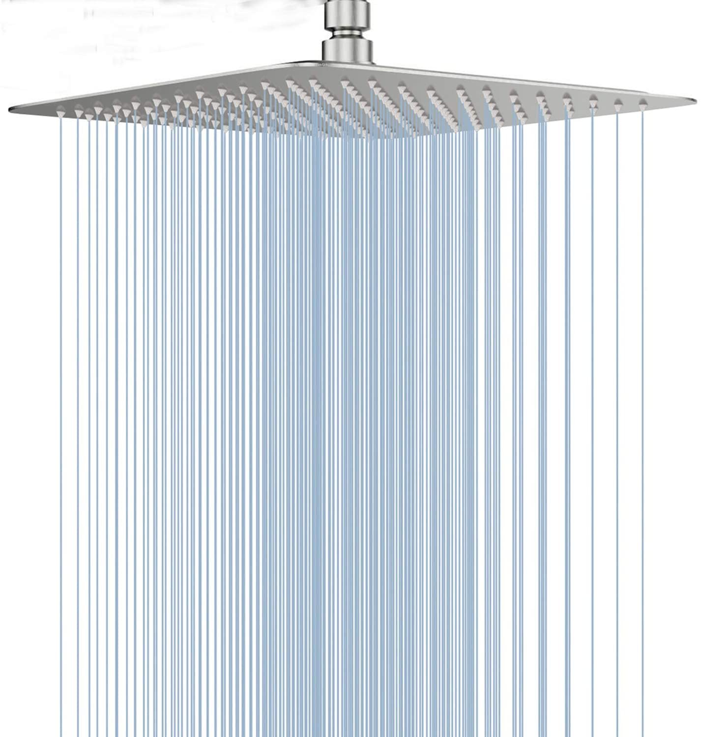 304 stainless steel top shower head brushed square shower head 8-inch 10-inch metal supercharged large shower head