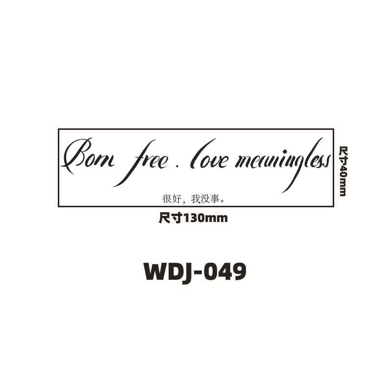 Jugo de hierbas pegatinas de tatuaje letras inglesas pegatinas de tatuaje de clavícula de la mano de espalda alta sensación impermeable a prueba de sudor semipermanente