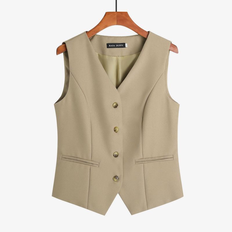 Suit Vest Women's Vest 2025 Spring & Fall New Slim Outer Wear Layered Women's Vest Black Short Vest