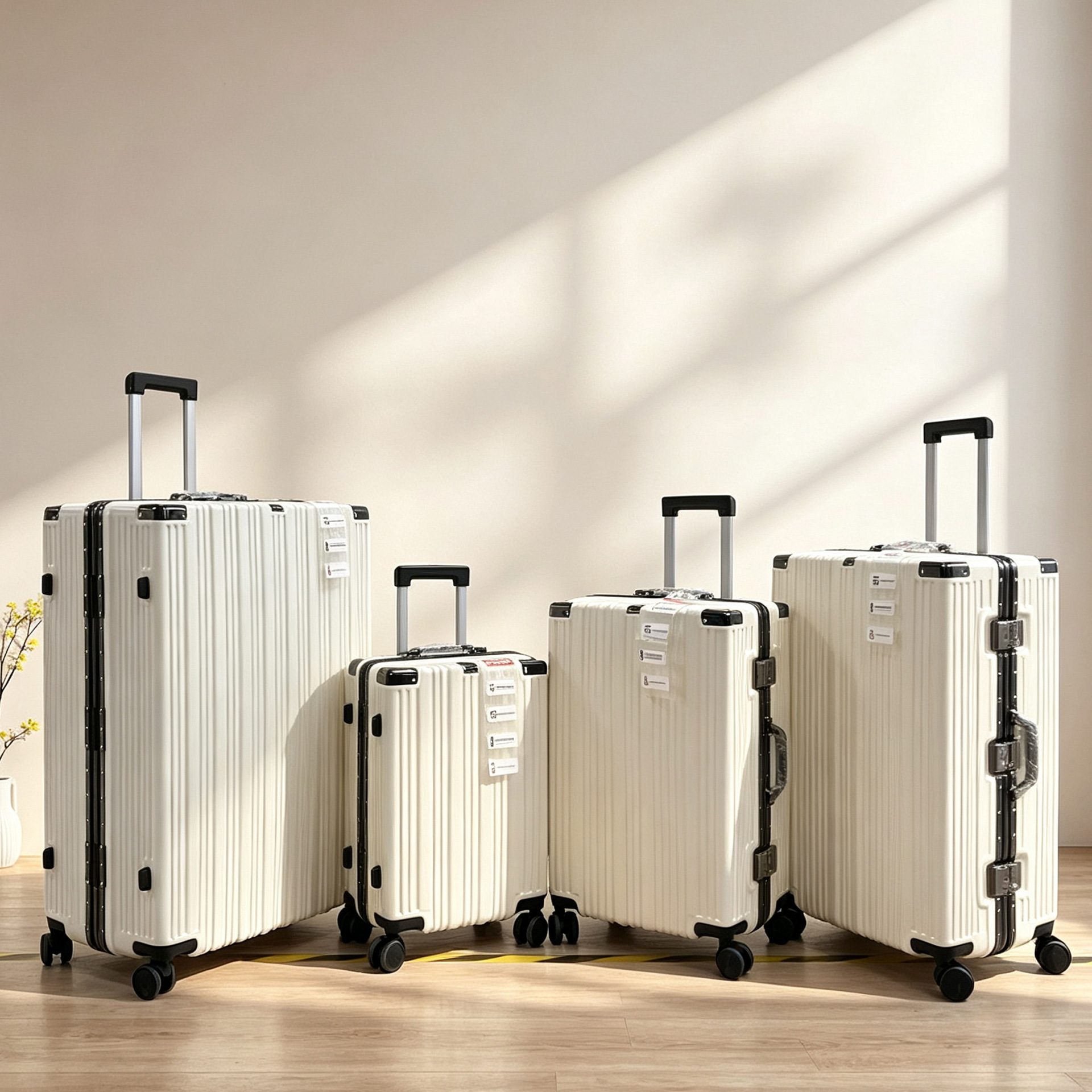 Source factory aluminum frame suitcases, 20/24/28/32 inch, combination lock, universal wheels, silent trolley case