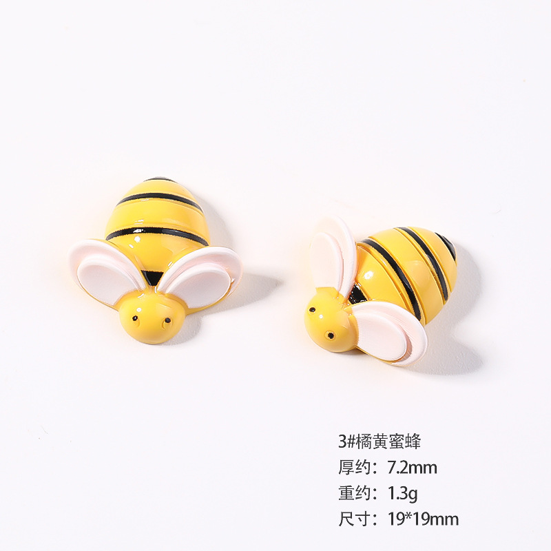 Resina accesorios de dibujos animados abeja tocado DIY accesorios de la joyería niños horquilla crema epoxi teléfono caso parche