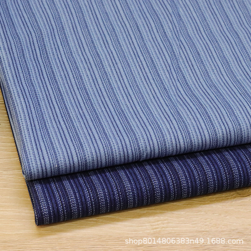 Factory wholesale twill Jacquard striped denim wash water jeans fabric thick denim fabric