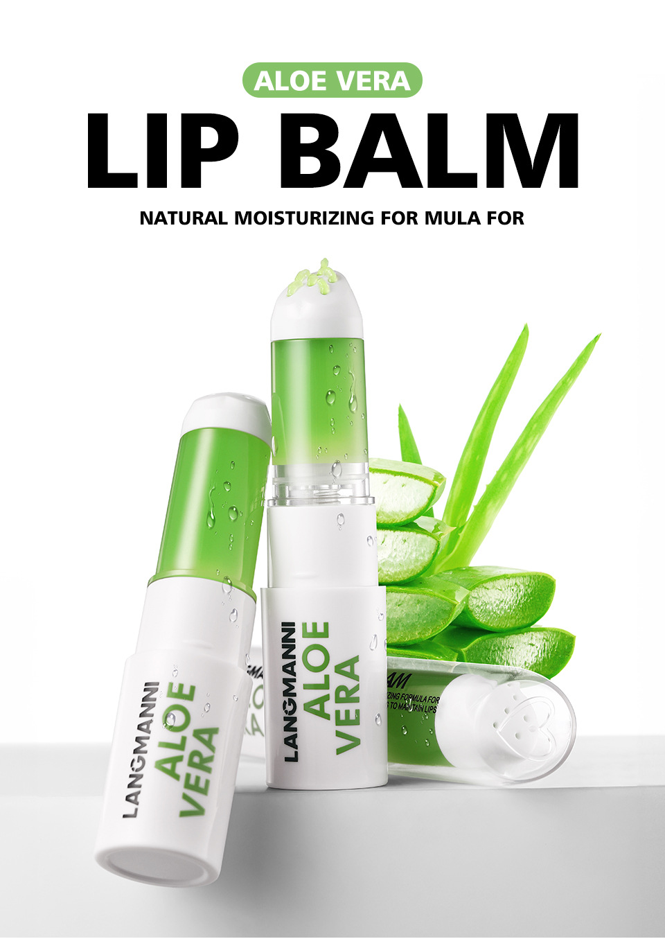 LANGMANNI Aloe Vera Lipstick Rotating Lip Balm across temu details Picture