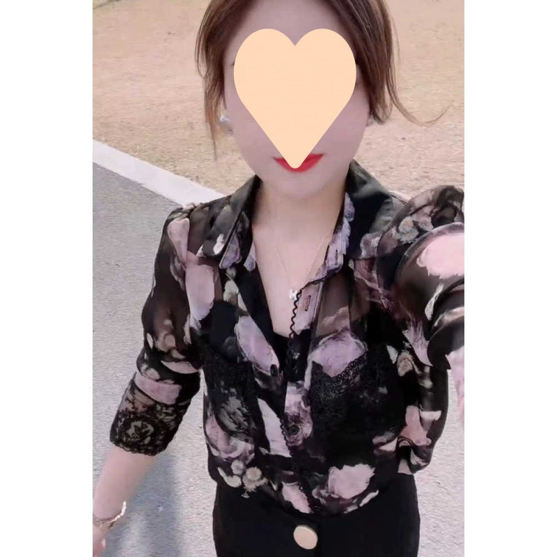 Новая летняя рубашка с принтом в стиле ретро, ​​высококачественная шифоновая рубашка с длинными рукавами из искусственного шелка и шелкового шелка для женщин