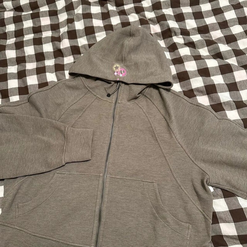 Lulu waffle knit original scuba style cardigan hooded sweatshirt with full zipper, loose fit, correct version Lulu jacket Lulu waffle knit original scuba style cardigan hooded sweatshirt with full zipper, loose fit, correct version Lulu jacket
