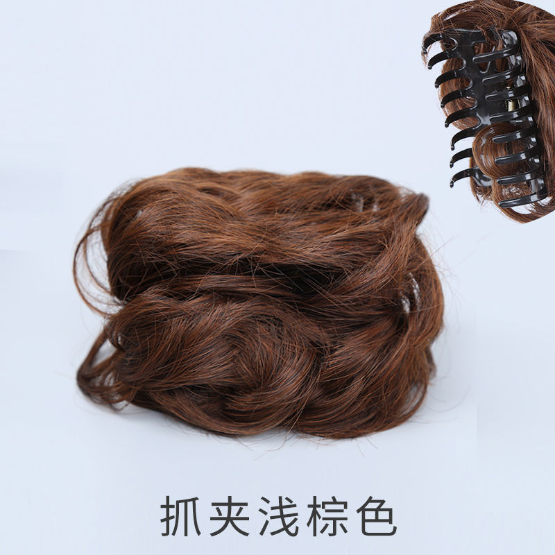 Updo rizador de pelo largo de alto grado flor brote cabeza flor peluca bolsa mullida bola de pelo real cabeza moño de las mujeres accesorios para el cabello