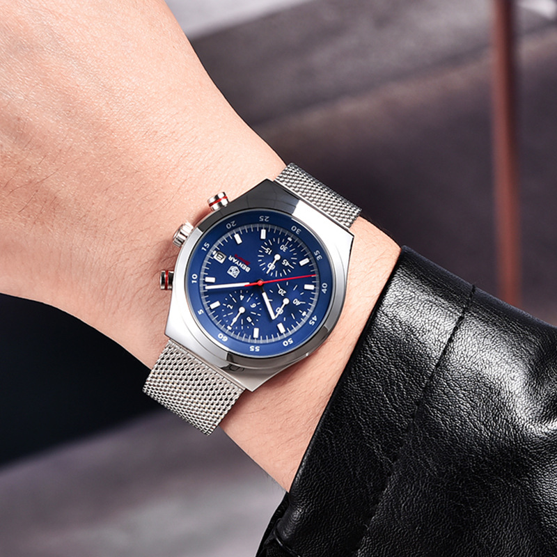 BENYAR Binya Reloj multifunción luminoso para hombre Impermeable Sport Cuarzo Reloj para hombre de seis agujas BY-5200