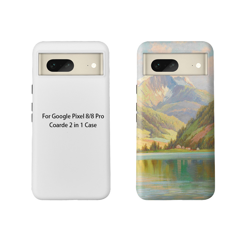 Nuevos productos de transferencia térmica de Google caso de teléfono celular Google8 2 en 1 recubrimiento caso de teléfono celular DIY material al por mayor