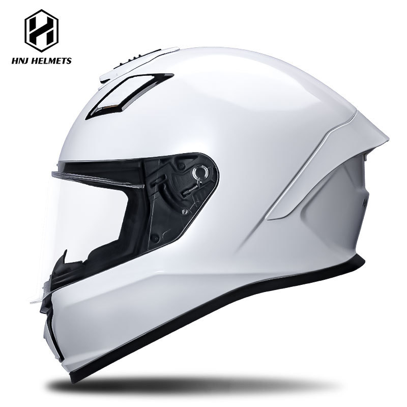 Motosiklet kaskı (dəbilqə) – Universal Helmet Full Helmet - 607-bright-white-transparent-visor-s