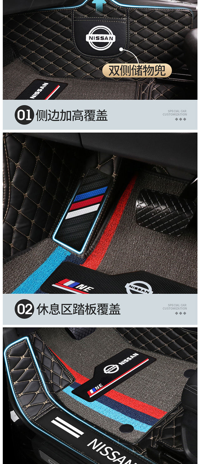 Suitable for Nissan Xuanyi Xiaoke Teana Jinke Sunshine Qijun Bluebird Loulan Yida Tiida Tuda Car Mat