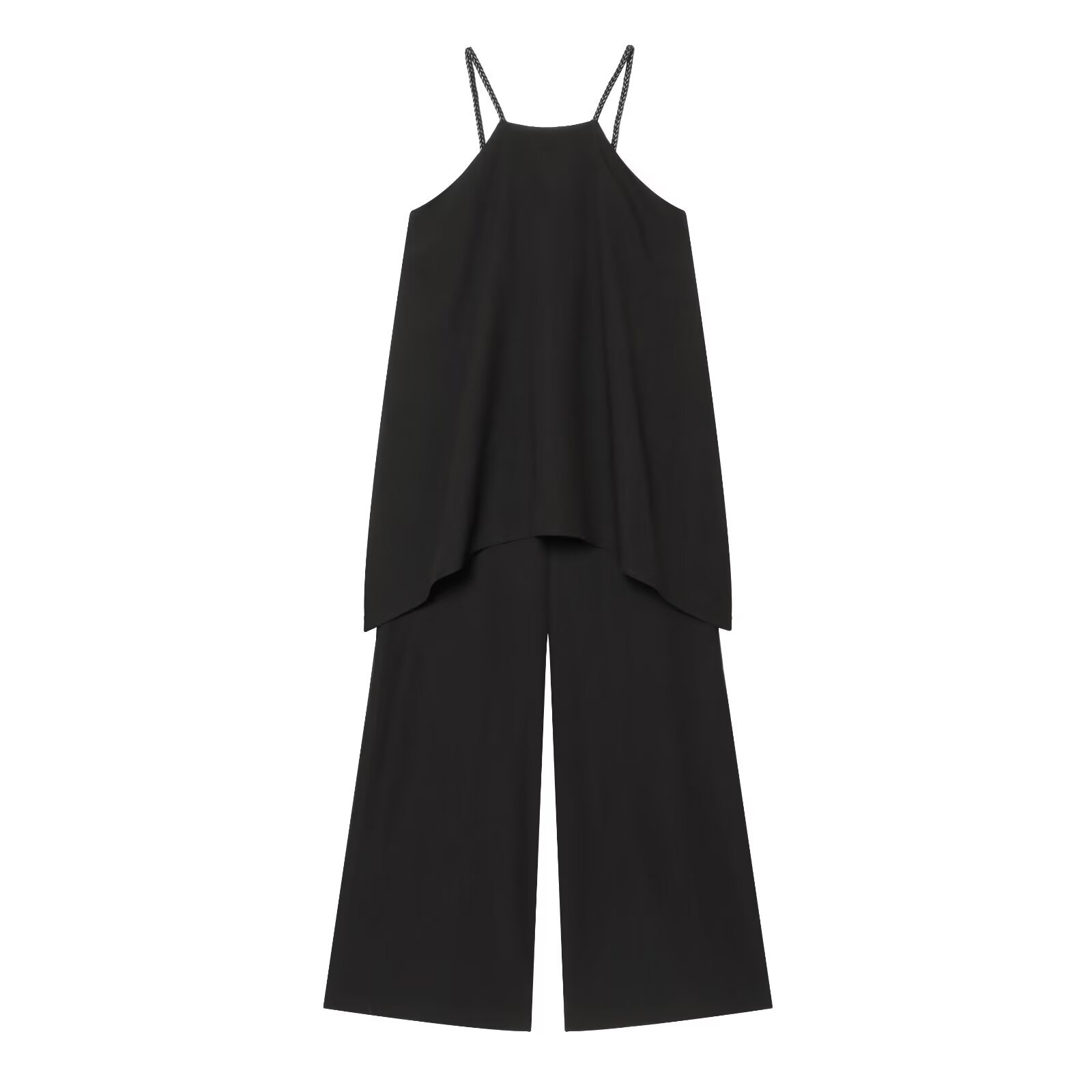 Cross-border women's clothing 2026 summer new style, elegant and simple double-layer woven suspender jumpsuit 4387049