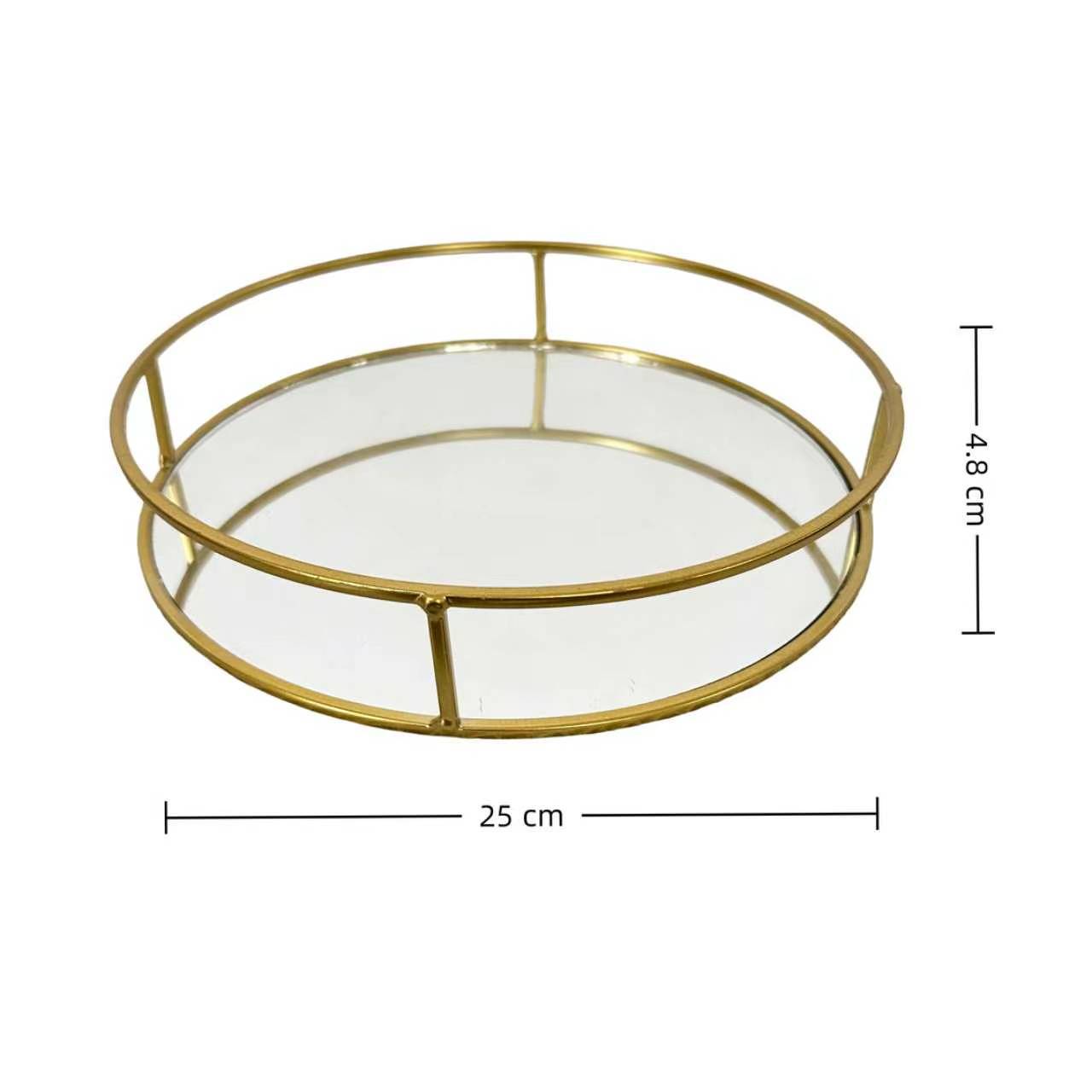 Espejo de lujo ligero bandeja de almacenamiento cosméticos perfumes joyas acabado estante de pastel estante de escritorio ins bandeja de aire