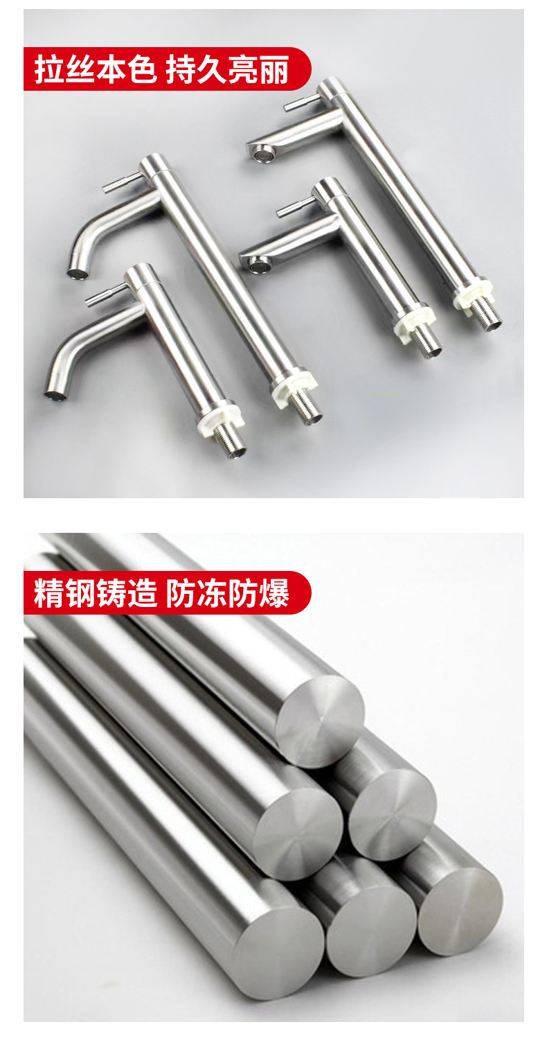 Wholesale stainless steel washbasins, single cold faucets, single hole washbasins, bathroom plus high countertop basins, washbasins, faucets undefined