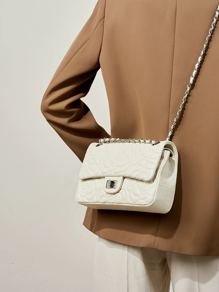 Горный чай, чай «Горное облако», цепочка, сумка через плечо, стиль Chanel, натуральная кожа, западный стиль