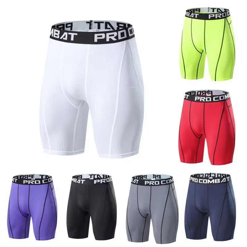 Men's Athletic Compression Shorts Quick-Dry Running Shorts for Soccer, Basketball, Track and Field, High-Elastic Five-Point Shorts
