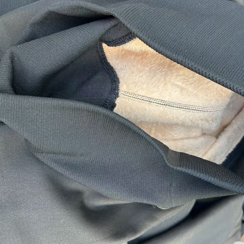 Source Tk New Model Fleece-Lined Translucent Leggings with Single-Stitch Seams on the Front and Back, Cross-Border Winter Thermal Semi-Transparent