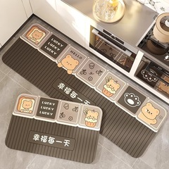 卡通风软硅藻泥地垫厨房地垫家用可裁剪防滑吸水吸油耐脏耐磨脚垫