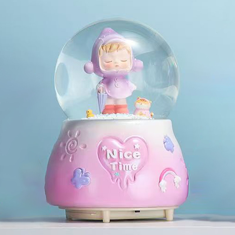 卡通水晶球发光小夜灯星空情书家居桌面摆件儿童生日礼物小礼品|undefined