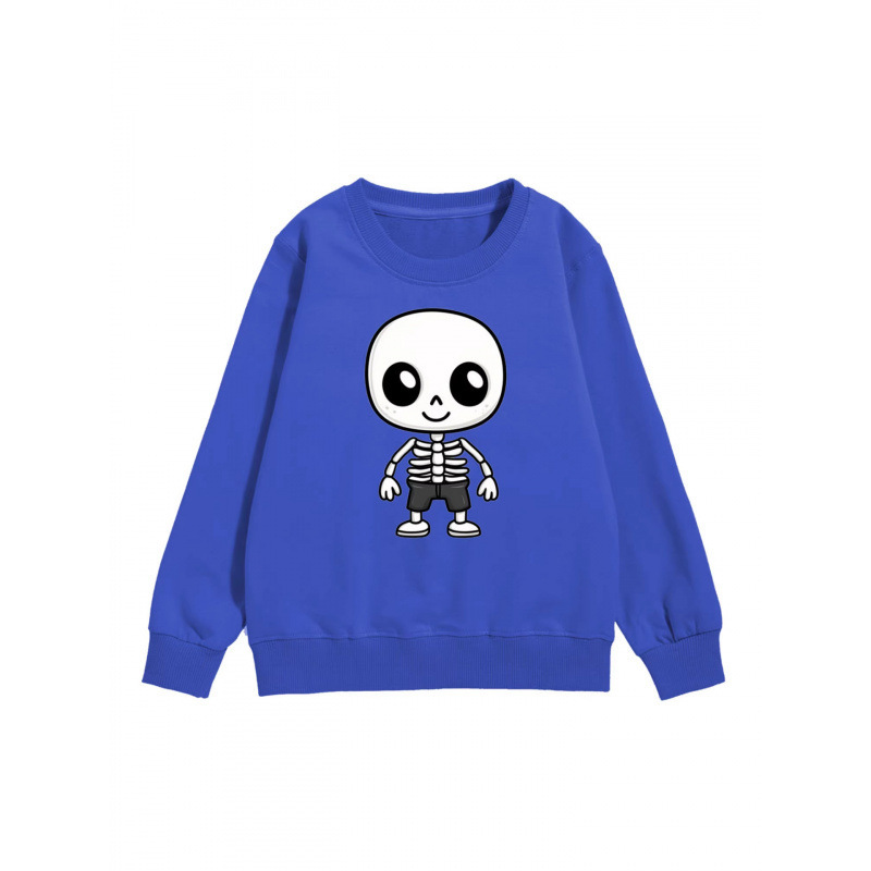 New cross-border spring and autumn solid color children's clothing cartoon cute round neck long-sleeved top sweatshirt
