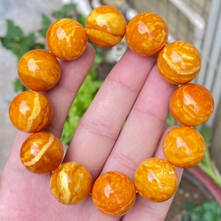 Factory Zhiying Songgang Raw Ore Beeswax Russian Material Return Old Beeswax Round Bead Handstring Amber Round Bead Handstring