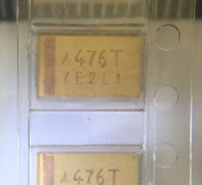 贴片钽电容 丝印 476T 47UF 50V E型7343H 2917   极性胆电容进口