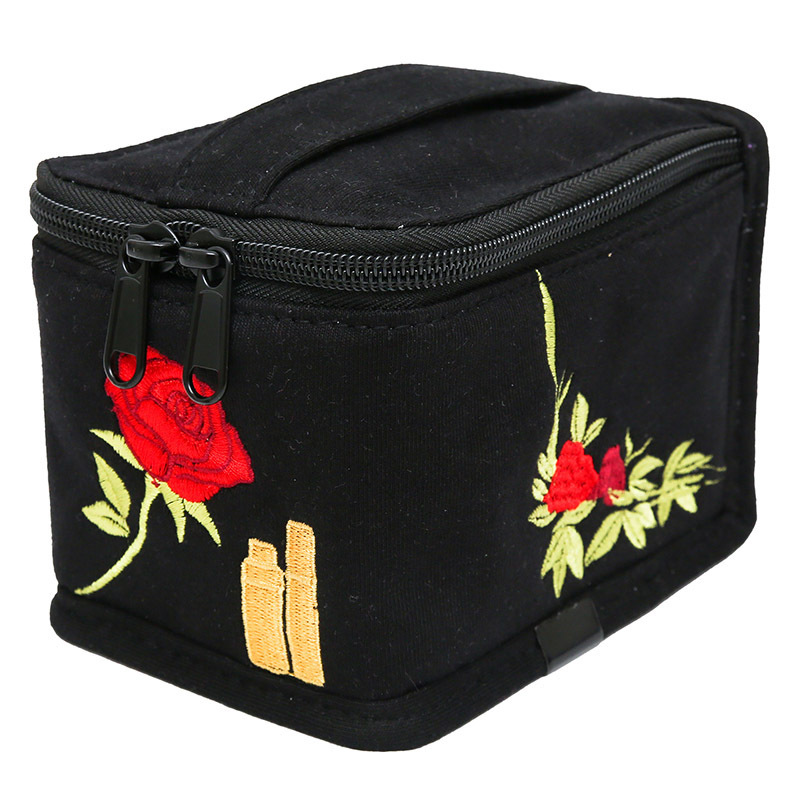 Nueva bolsa de cosméticos portátil de color puro con logotipo impreso, bolsa de cosméticos simple, bolsa de lápiz labial portátil de viaje transfronteriza, venta al por mayor