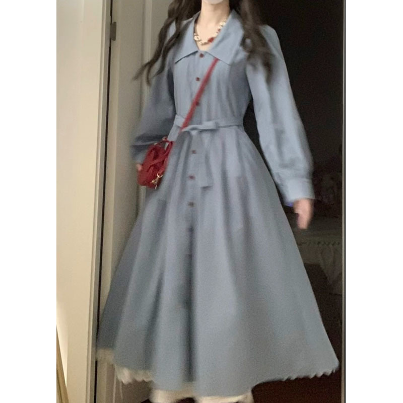 两件套秋季法式学院风设计感收腰显瘦连衣裙女学生+叠穿外搭罩裙|undefined