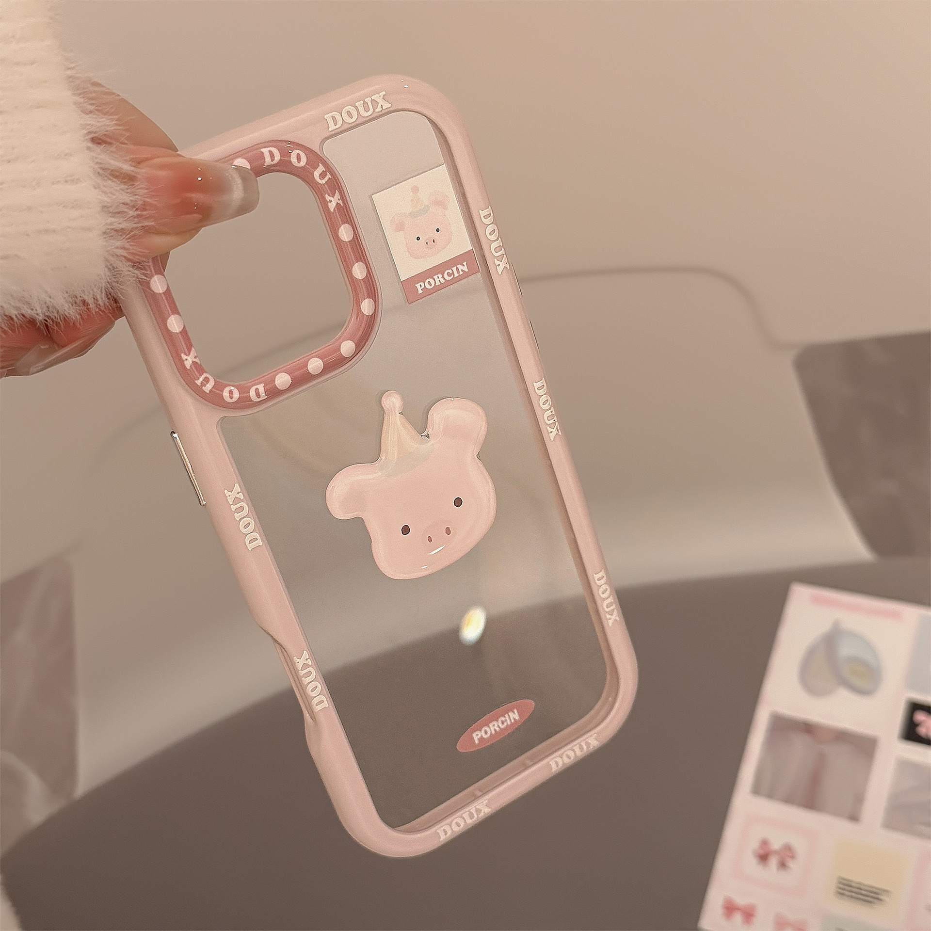 Funda para Teléfono iPhone 16 con Avatar de Animal Adorable, Compatible con Apple 15, 17 Pro Max, Acrílico 13