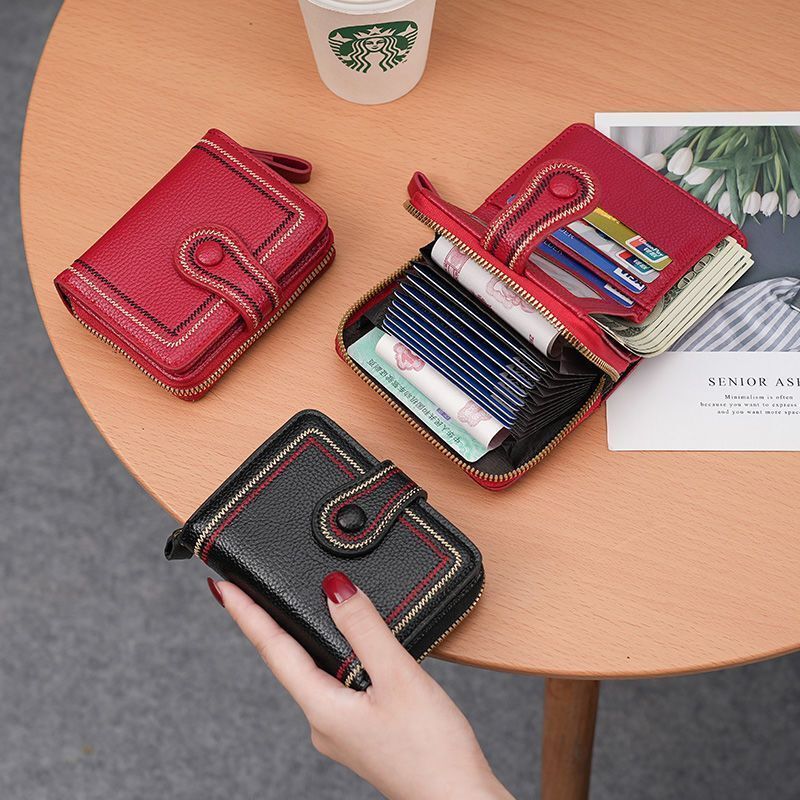 Simple Wallet Women's All-match Women's High-grade Bag Two-fold Coin Purse Multi-card Two-in-One Bank Card Set Bag Simple Wallet Women's All-match Women's High-grade Bag Two-fold Coin Purse Multi-card Two-in-One Bank Card Set Bag