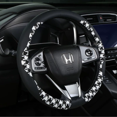 Interior Accessories, Universal Car – Steering wheel cover - black-and-white-38cm