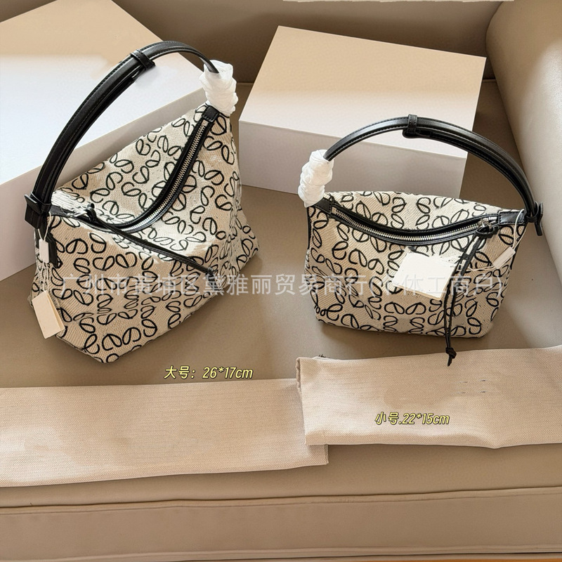Luo's New Cubi Jacquard Embroidered Lunchbox Bag, High-Quality Versatile Trendy Underarm Handbag, Shoulder Bag for Women, Exact Replica