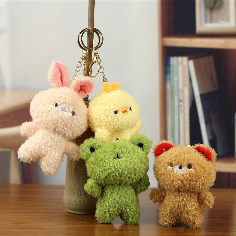 インターネット有名人韓国のかわいいカエルぬいぐるみペンダントヒグマバッグキーホルダーペンダントウサギひよこ人形|undefined